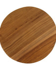 Maeve Open Slat Solid Wood Round Rustic Drum Accent Table by East at Main Natural Brown 12 x18