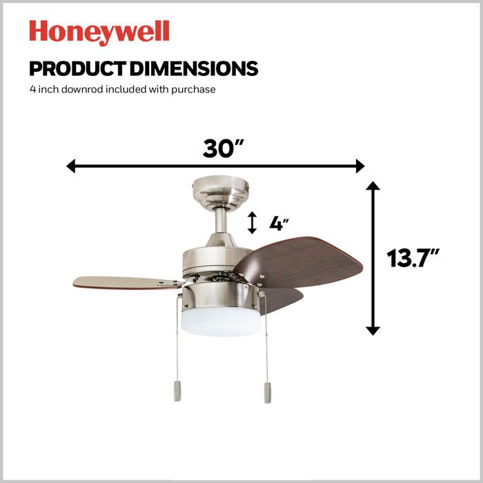 3 Blades LED Ceiling Fan with Light Kit - From Where - 