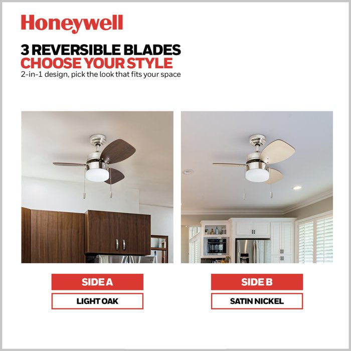 3 Blades LED Ceiling Fan with Light Kit - From Where - 
