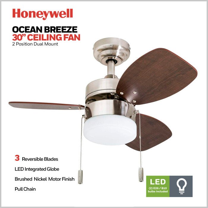 3 Blades LED Ceiling Fan with Light Kit - From Where - 