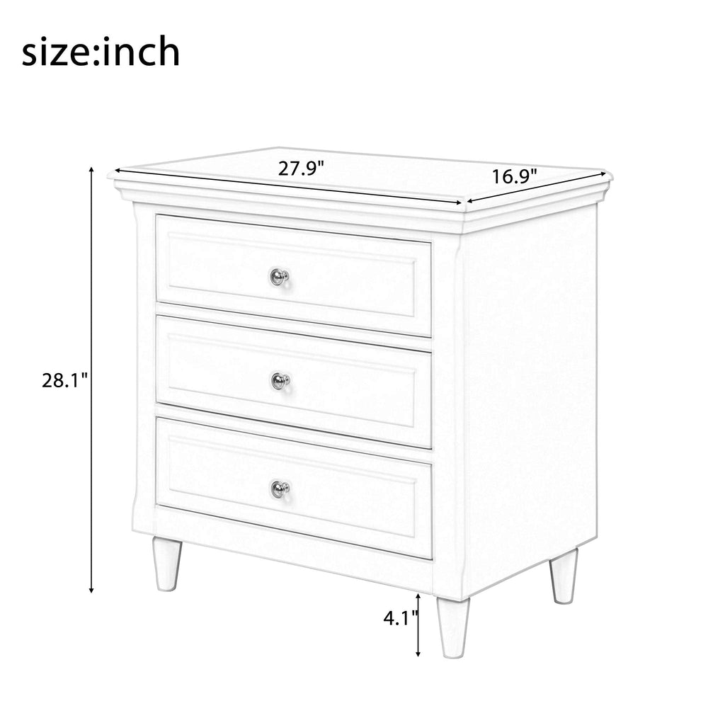 3 - Drawer Nightstand Bedside Table - From Where - 