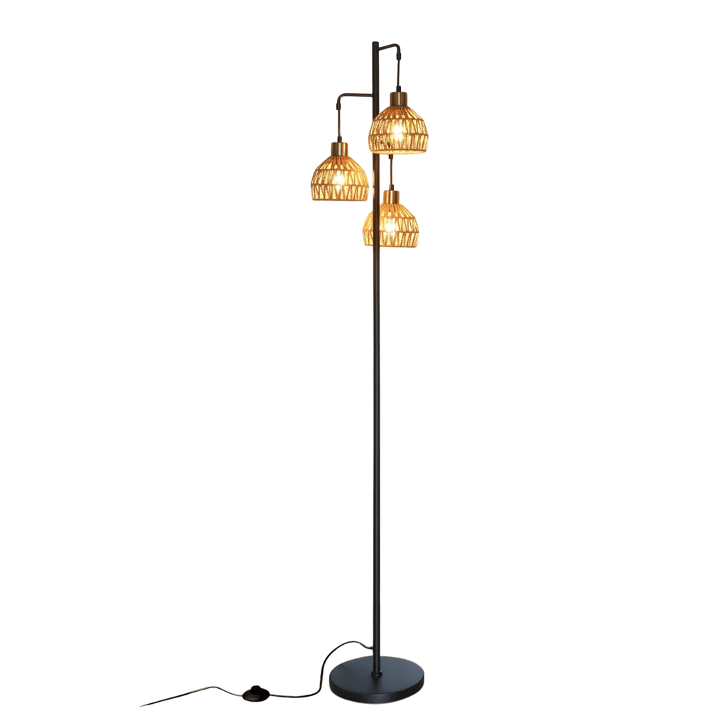 3 LED Rattan Tree Floor Lamp - From Where - 