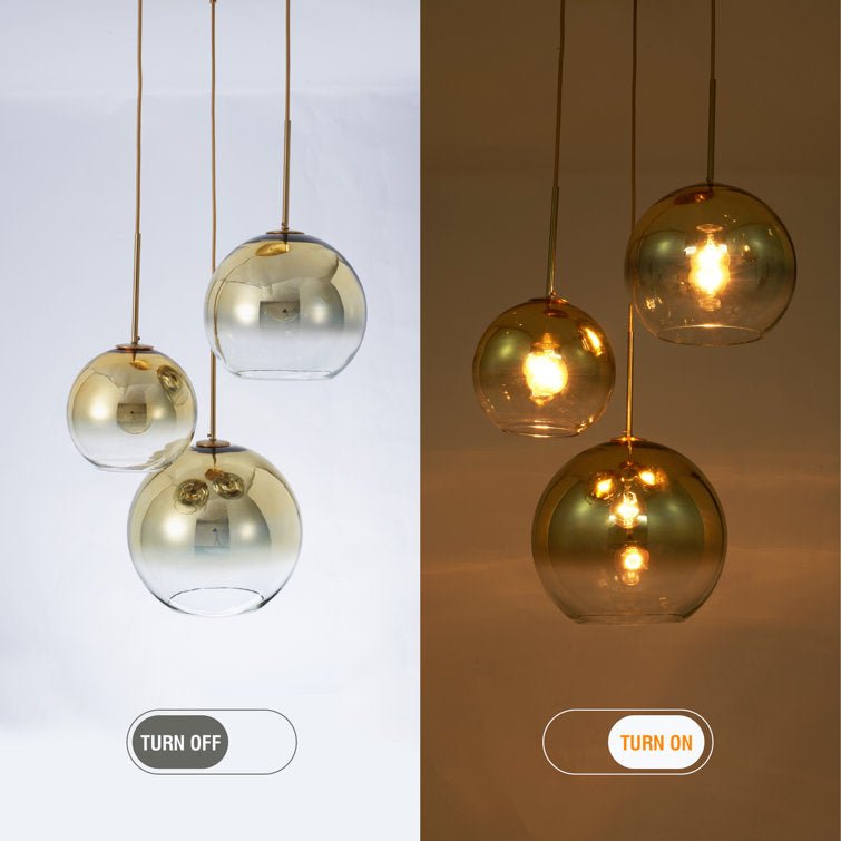 3 - Light Modern Cluster Glass Chandelier - From Where - 