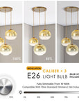 3 - Light Modern Cluster Glass Chandelier - From Where - 