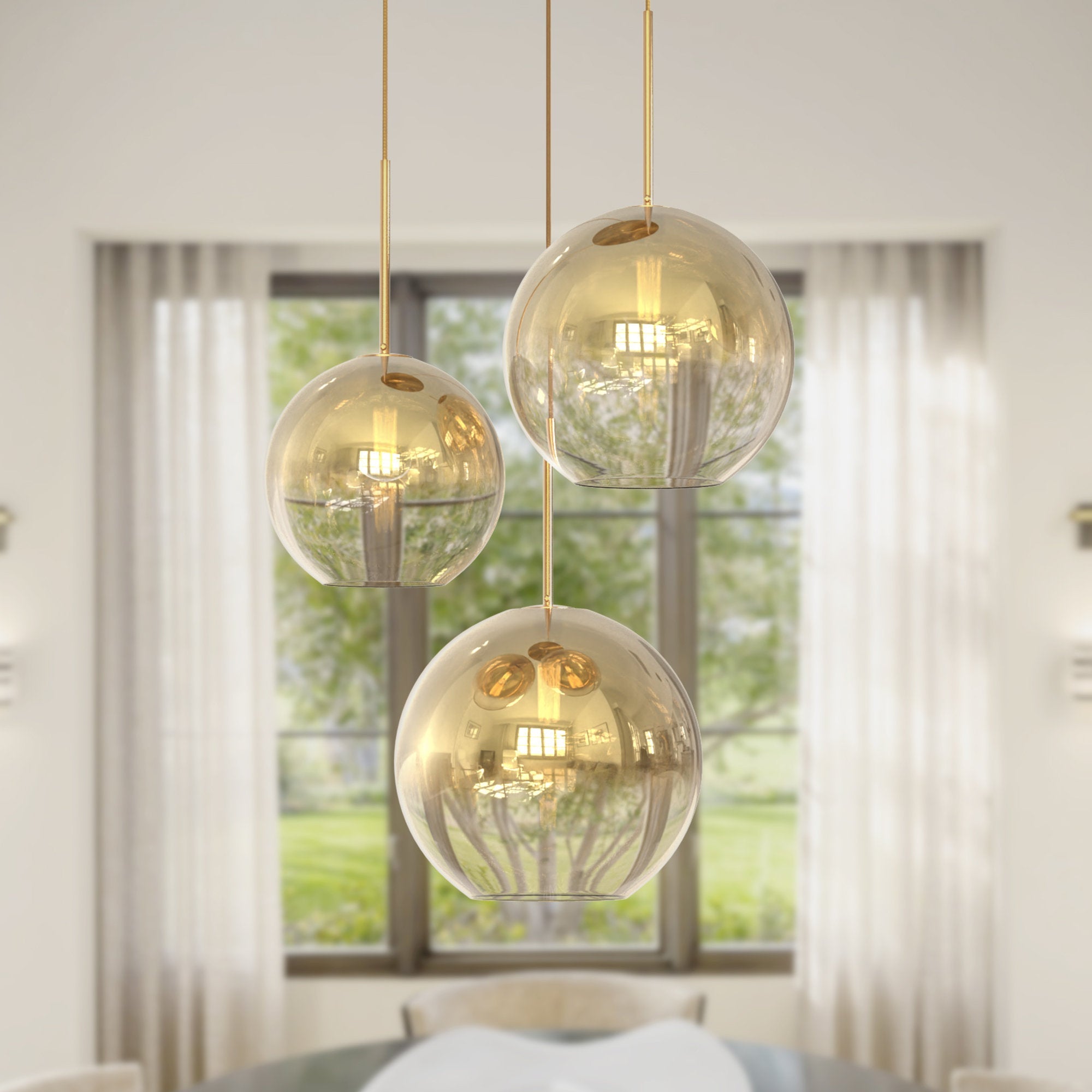 3 - Light Modern Cluster Glass Chandelier - From Where - 