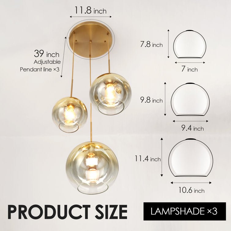 3 - Light Modern Cluster Glass Chandelier - From Where - 