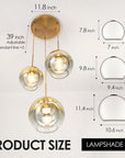 3 - Light Modern Cluster Glass Chandelier - From Where - 