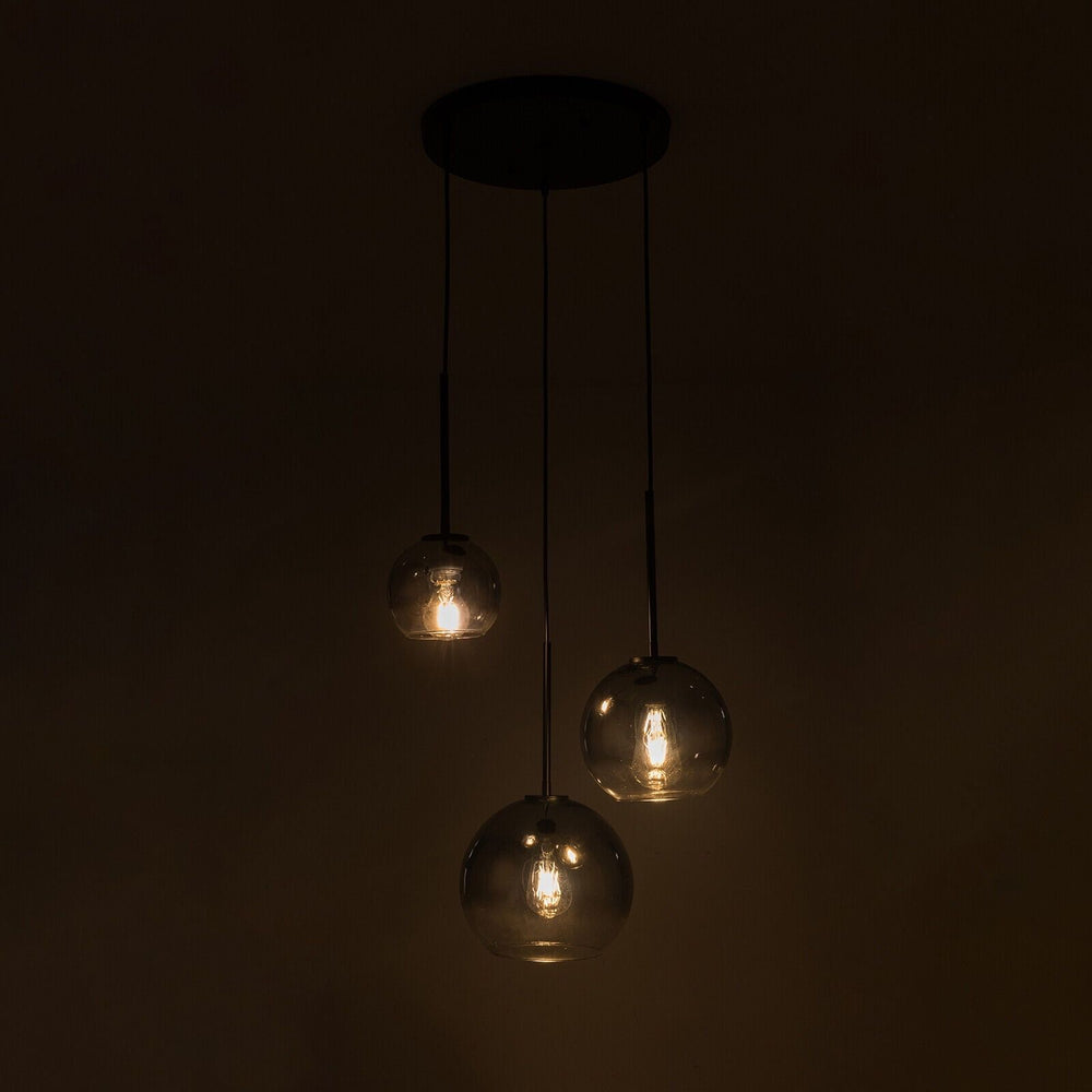 3 - Light Pendant Light with Glass Lampshade - From Where -