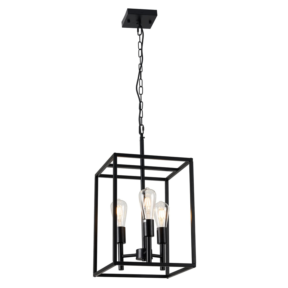 3 Light Pendant Light with Square Cage - From Where - 