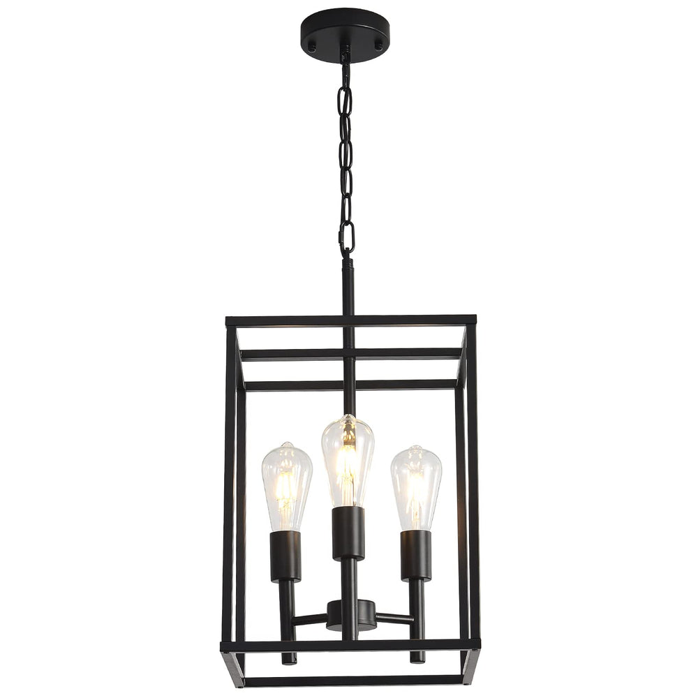 3 Light Pendant Light with Square Cage - From Where - 
