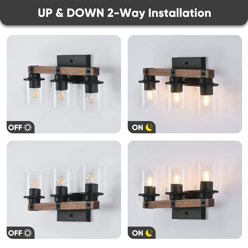 3 - Light Wood Vanity Light Fixture - From Where - 