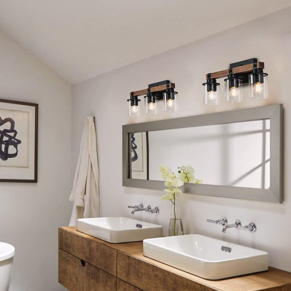 3 - Light Wood Vanity Light Fixture - From Where - 