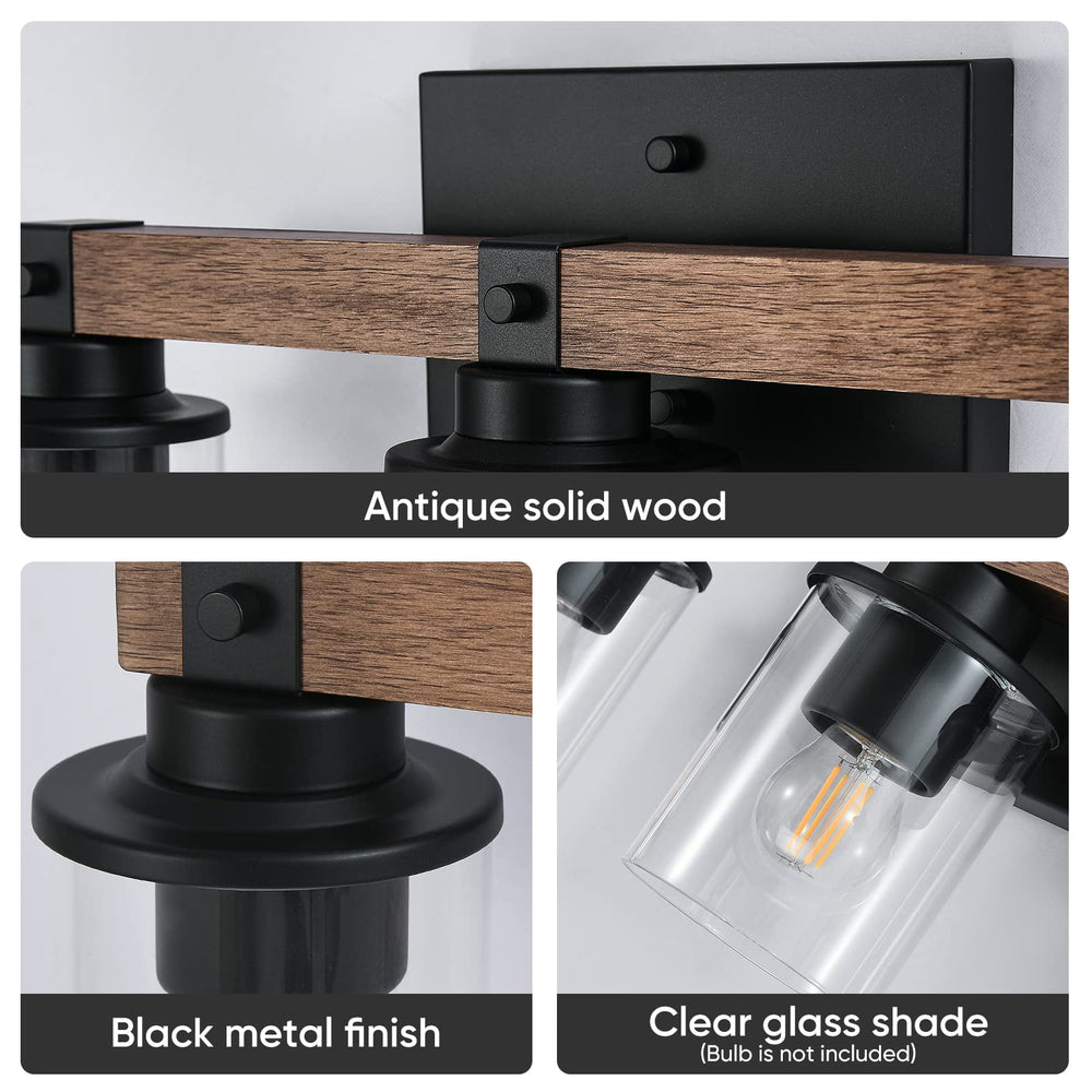 3 - Light Wood Vanity Light Fixture - From Where - 