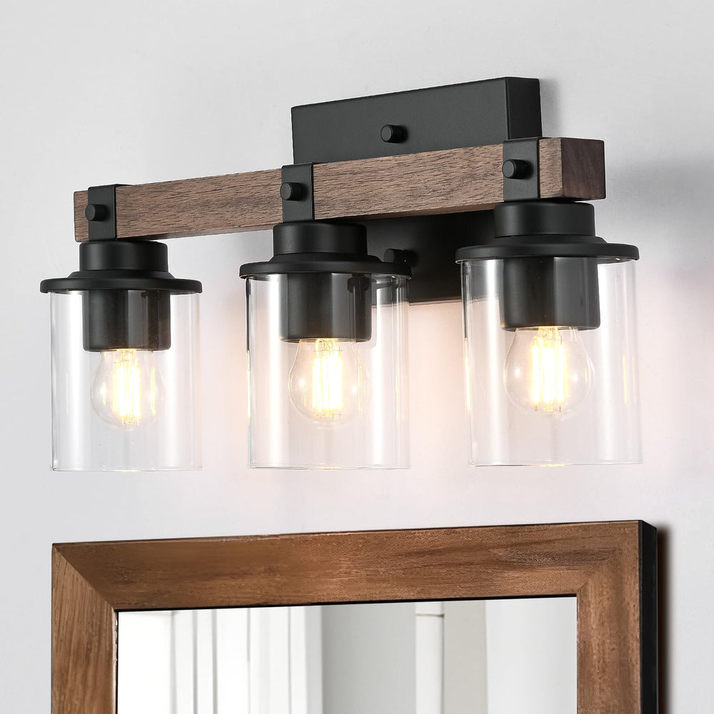 3 - Light Wood Vanity Light Fixture - From Where - 