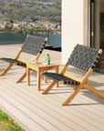 3 Pc Acacia Wood Outdoor Bistro Set - From Where - 