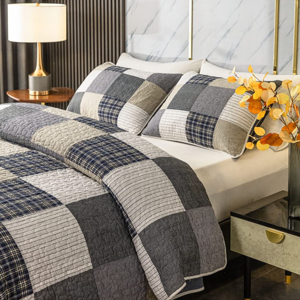 3 - Piece Cotton Quilt Set - From Where - 