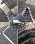 3 - Piece Cotton Quilt Set - From Where - 