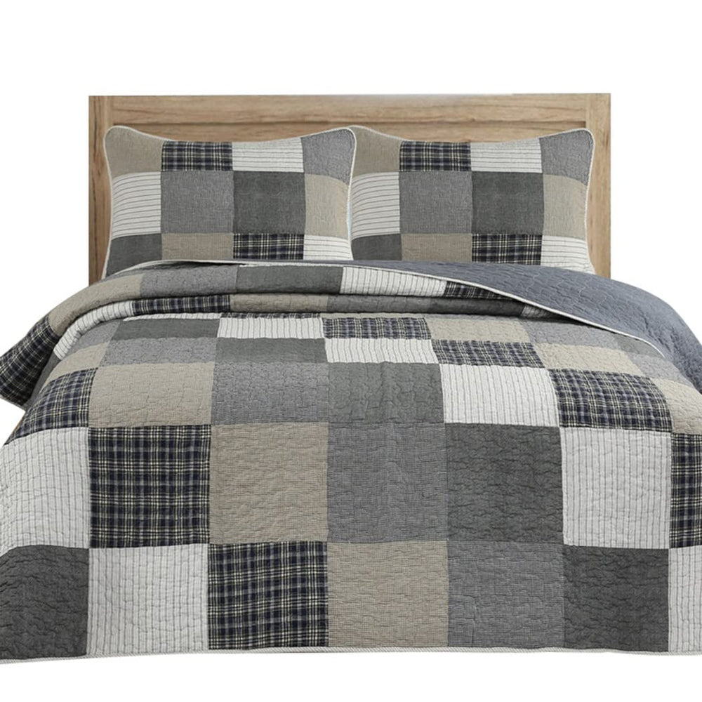 3 - Piece Cotton Quilt Set - From Where - 