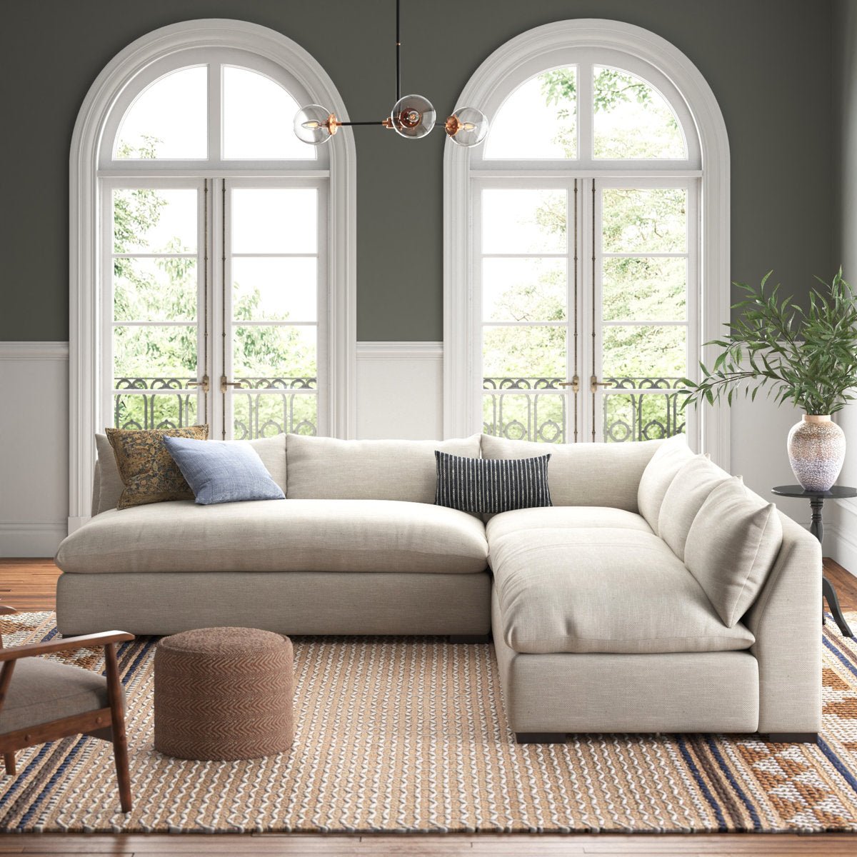 3 - Piece Upholstered Corner Sectional - From Where - 