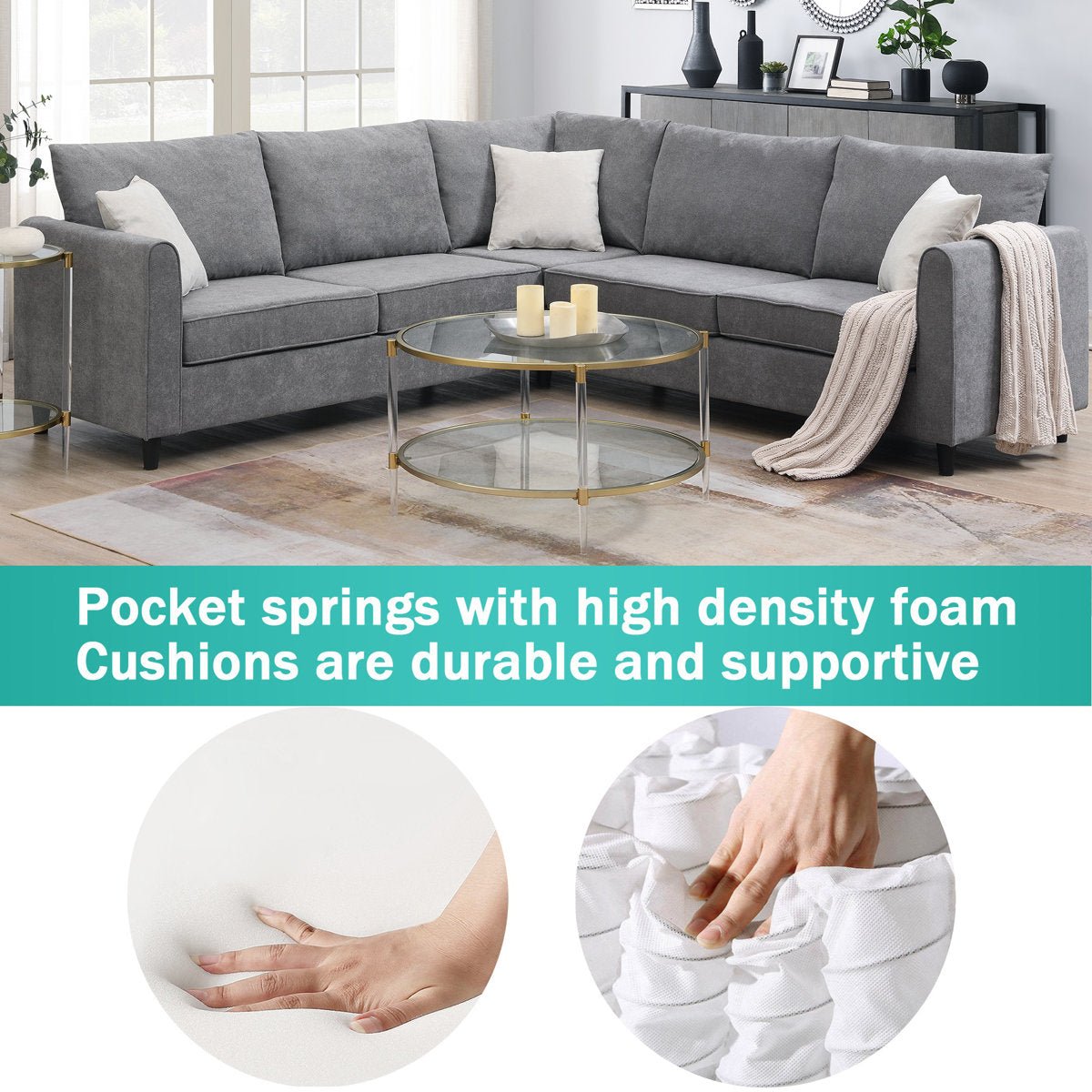 3 - Piece Upholstered Sectional - From Where - 