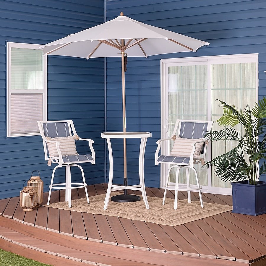 3 - Piece White Bar Height Patio Set - From Where - 