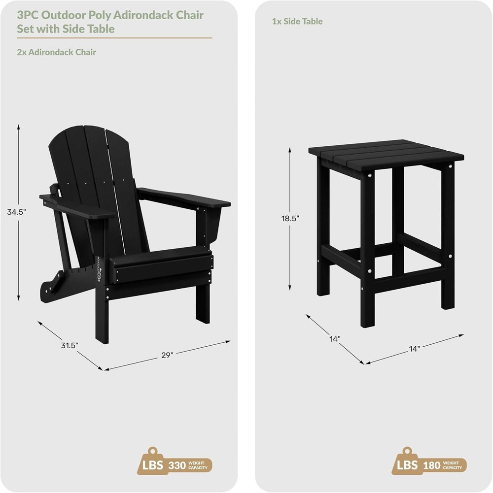 3 - Pieces Outdoor Adirondack Chairs Set - From Where Finds - 