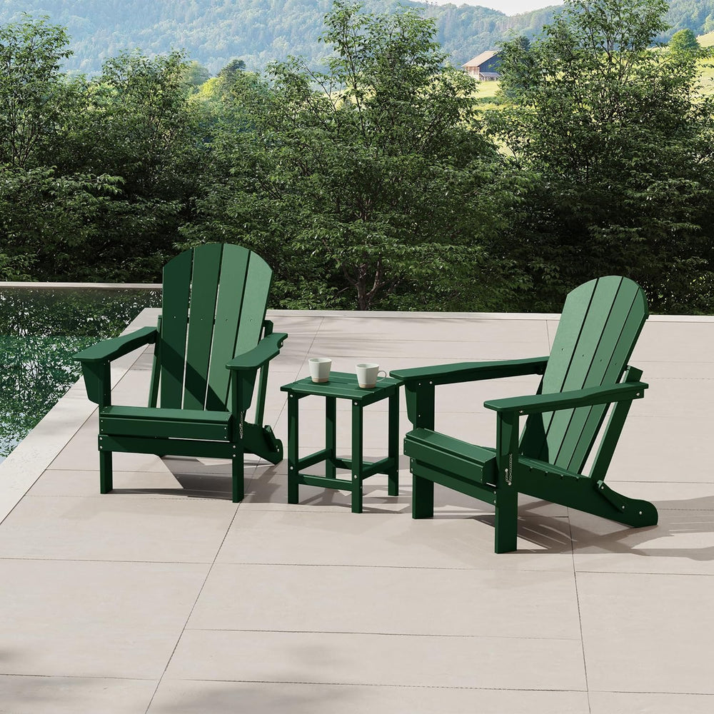 3 - Pieces Outdoor Adirondack Chairs Set - From Where - 