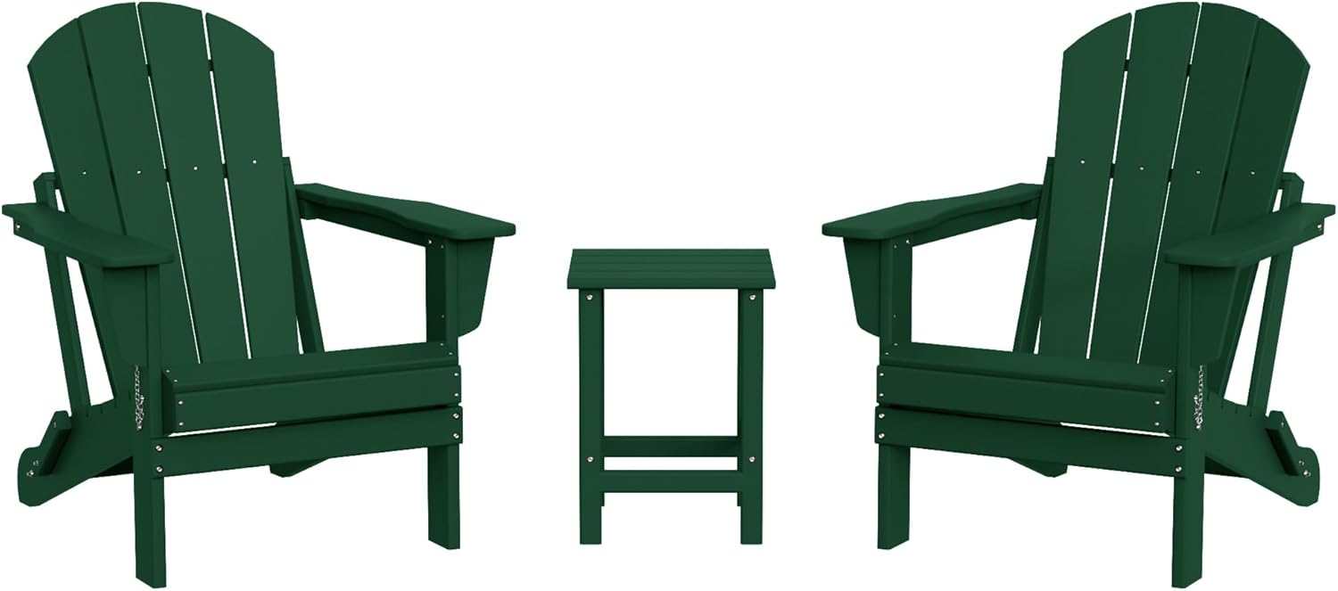 3 - Pieces Outdoor Adirondack Chairs Set - From Where - 