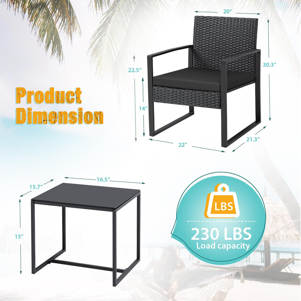 3 - Pieces Outdoor Wicker Furniture Sets - From Where - 