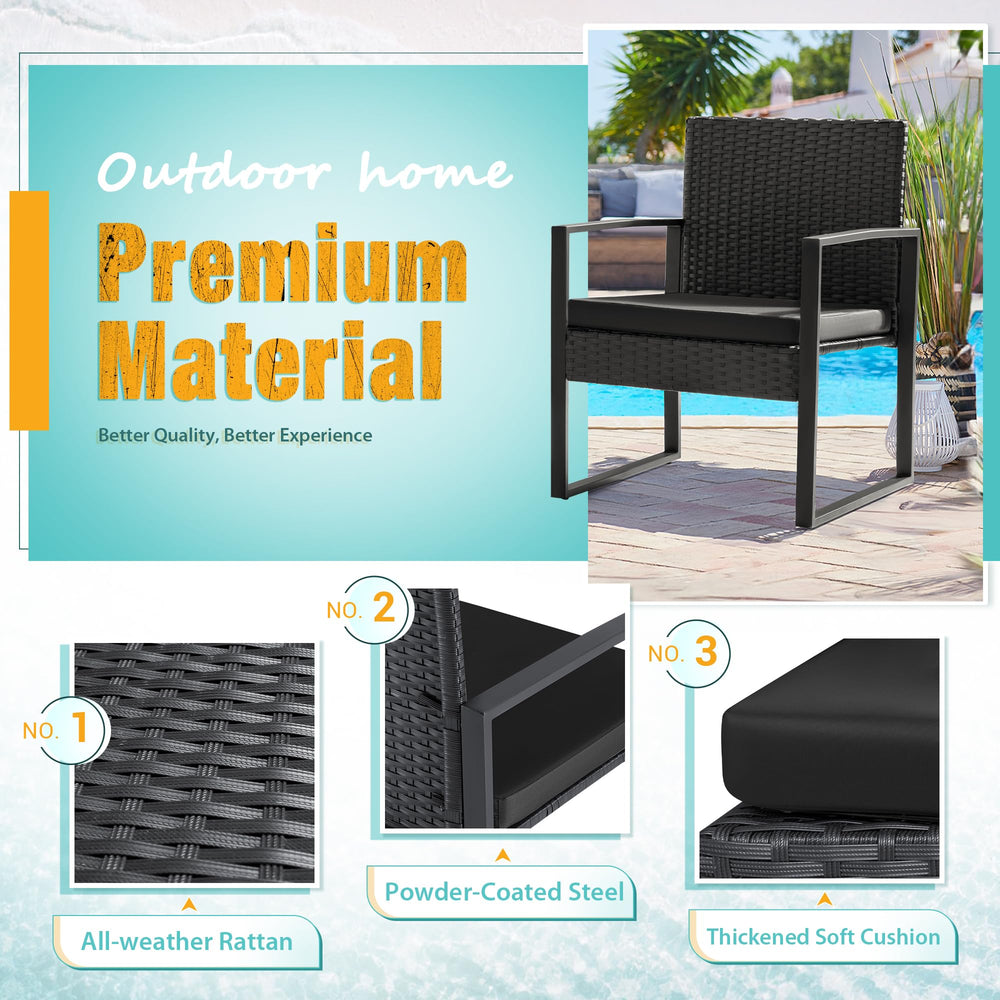 3 - Pieces Outdoor Wicker Furniture Sets - From Where - 