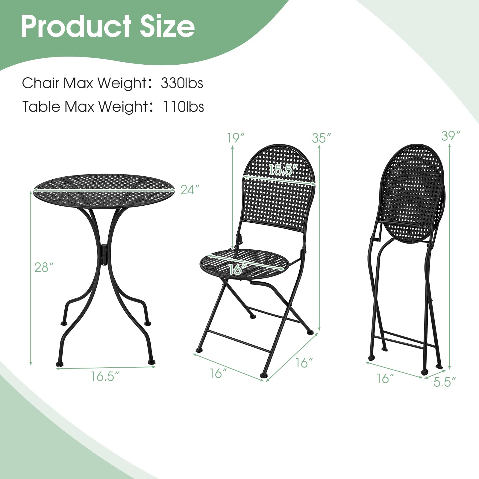 3 Pieces Patio Bistro Set - From Where - 