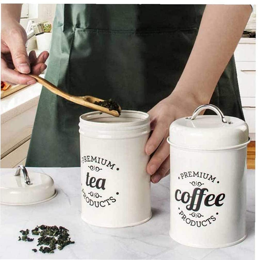 3 - Pieces White Kitchen Metal Tins - From Where - 