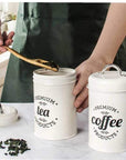 3 - Pieces White Kitchen Metal Tins - From Where - 