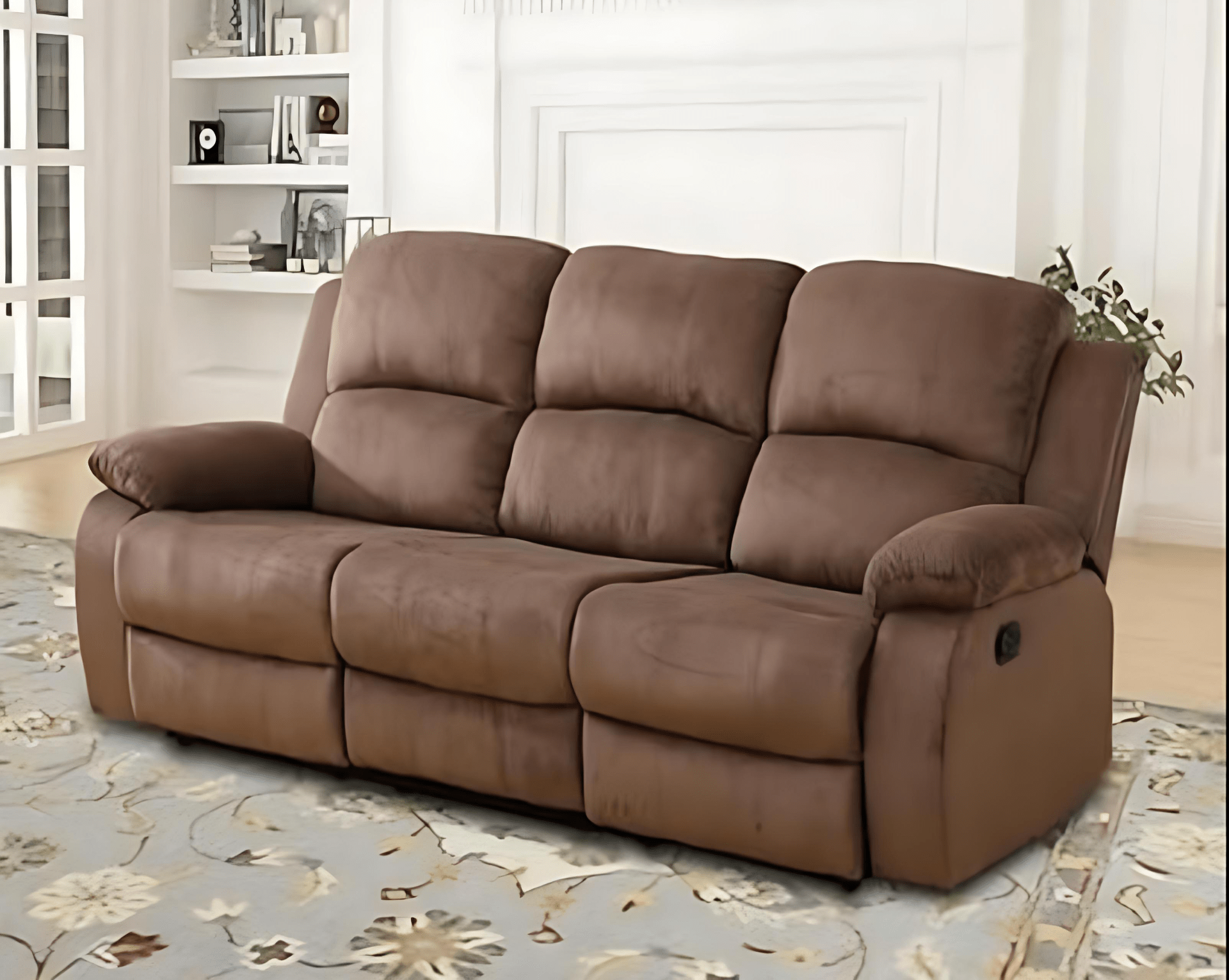 3 - Seater Brown Recliner Sofa - From Where - 