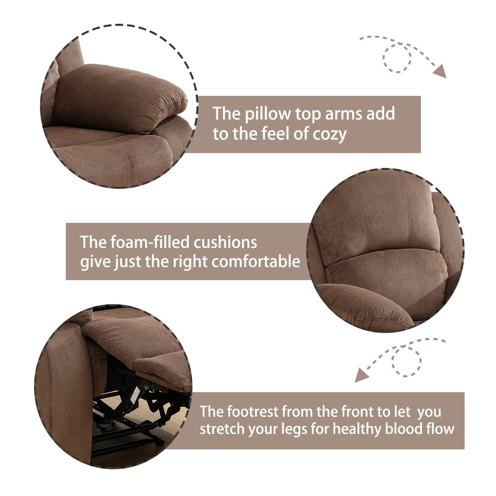 3 - Seater Brown Recliner Sofa - From Where - 