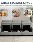 3 - Seater Modular Sofa with Seats Storage - From Where Finds - 