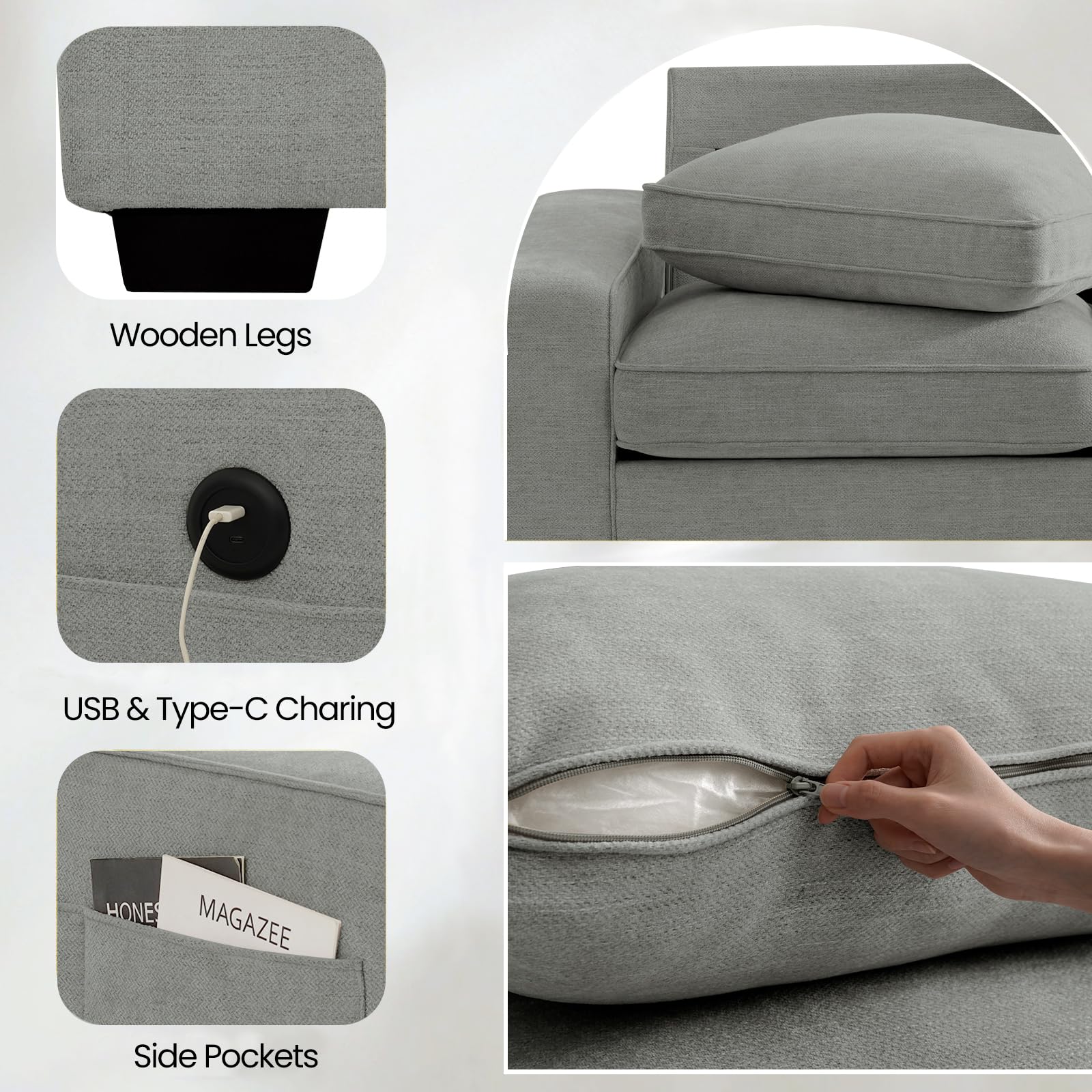 3 - Seater Modular Sofa with Seats Storage - From Where Finds - 