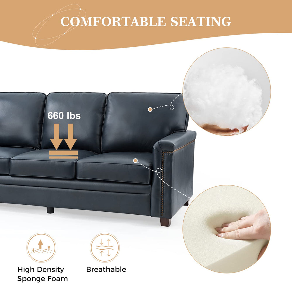 3 - Seater Upholstered Leather Sofa - From Where - 