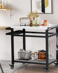 3 - Shelf Outdoor Grill Cart with Wheels - From Where - 