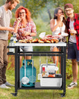3 - Shelf Outdoor Grill Cart with Wheels - From Where - 