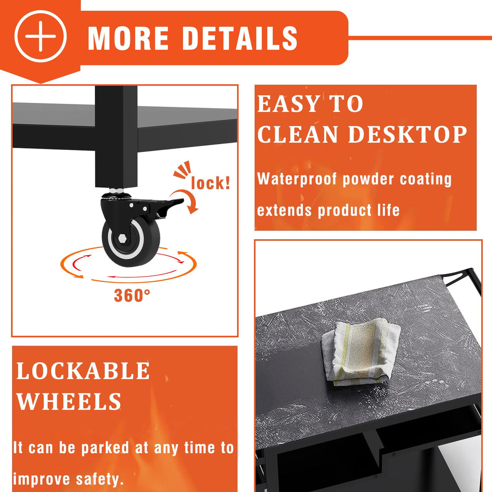 3 - Shelf Outdoor Grill Cart with Wheels - From Where - 