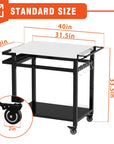 3 - Shelf Outdoor Grill Cart with Wheels - From Where - 