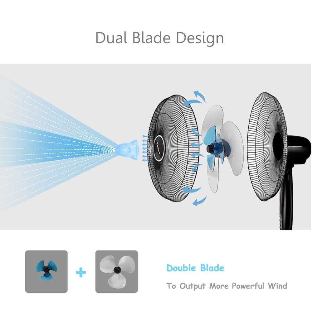 3 - Speed Oscillating Standing Fan w/ Timer - From Where - 