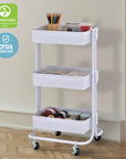 3 - Tier Metal Rolling Utility Cart - From Where - 