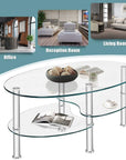 3 - Tier Oval Glass Coffee Table - From Where - 