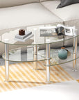 3 - Tier Oval Glass Coffee Table - From Where - 