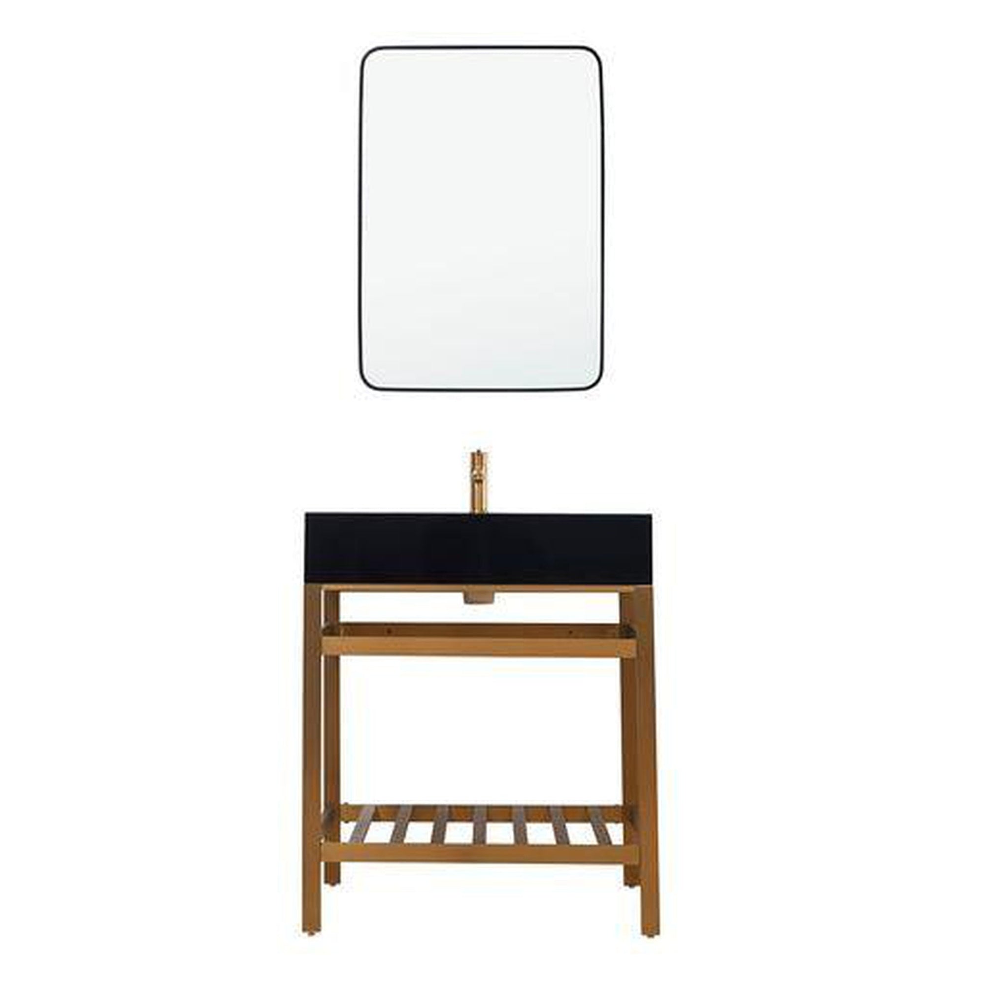 30" Brushed Gold Bathroom Vanity Set - From Where - 
