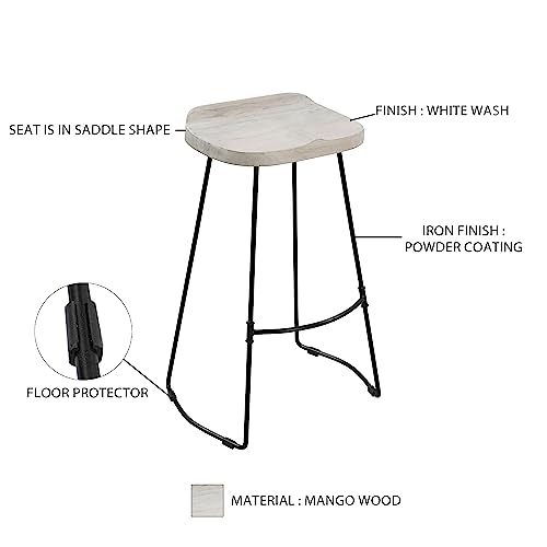 30 - Inch Handcrafted Backless Barstool - From Where - 