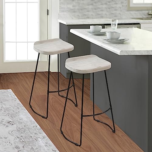 30 - Inch Handcrafted Backless Barstool - From Where - 