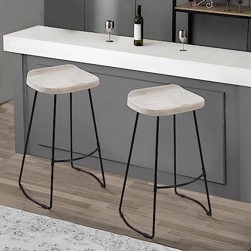 30 - Inch Handcrafted Backless Barstool - From Where - 
